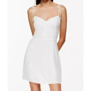 NWT Aritzia's Wilfred Women's Fable Mini Ruffle Bustier Dress Sleeveless White 8